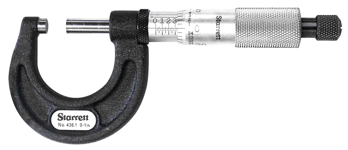 Micromètre d’extérieur Starrett T436.1XRL-1, plage 0-1 po