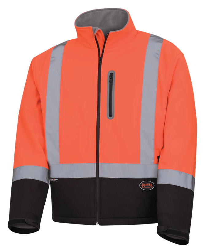 Veste softshell haute visibilité 5679, orange avec bas noir, Pioneer
