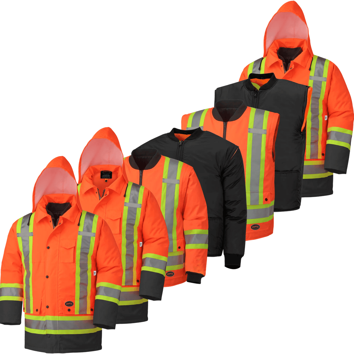 Parka 7 en 1 5020BB, orange à bas noir, Pioneer
