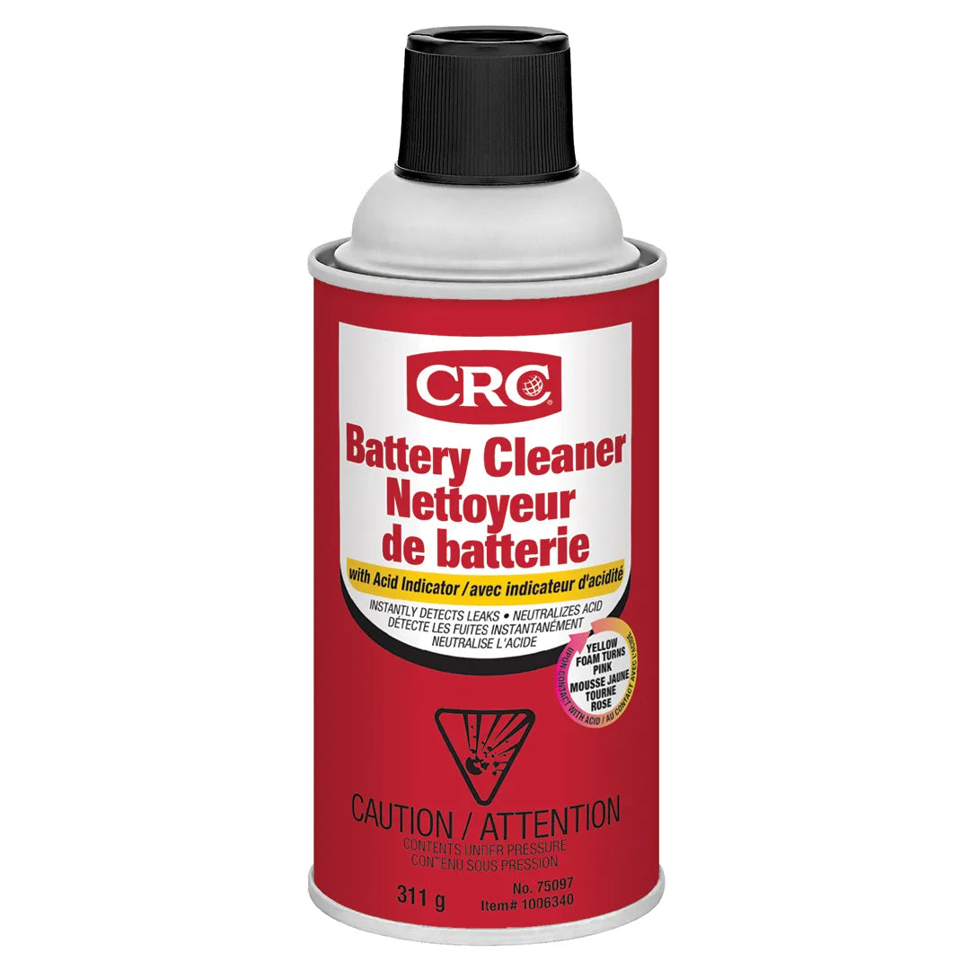 Nettoyant pour batteries CRC avec indicateur d'acide, aérosol de 312 g