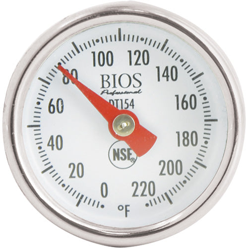 Thermomètre à cadran BIOS DT154, analogique, contact, 0,0 à 104,4 °C (0,0 à 220,0 °F)