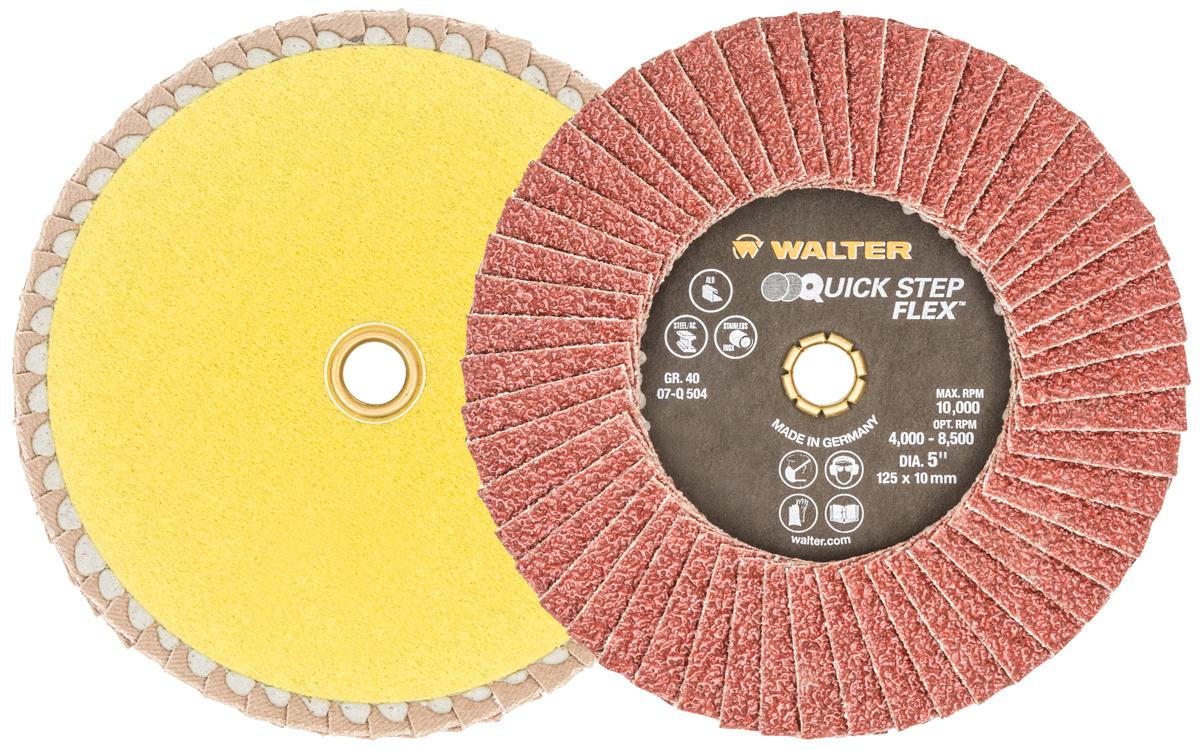 Disque à lamelles Walter 07-Q504, 5 po, grain 40 (gros), zircone-alumine