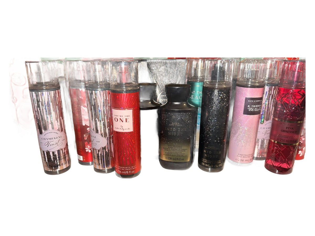 Brumes parfumées Bath & Body Works – sélection de senteurs, fond blanc