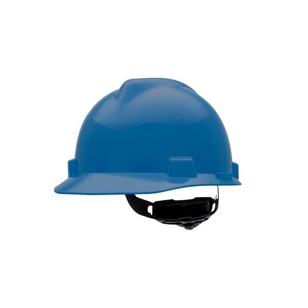 Casque de chantier MSA C217092, style casquette, bleu, suspension à cliquet