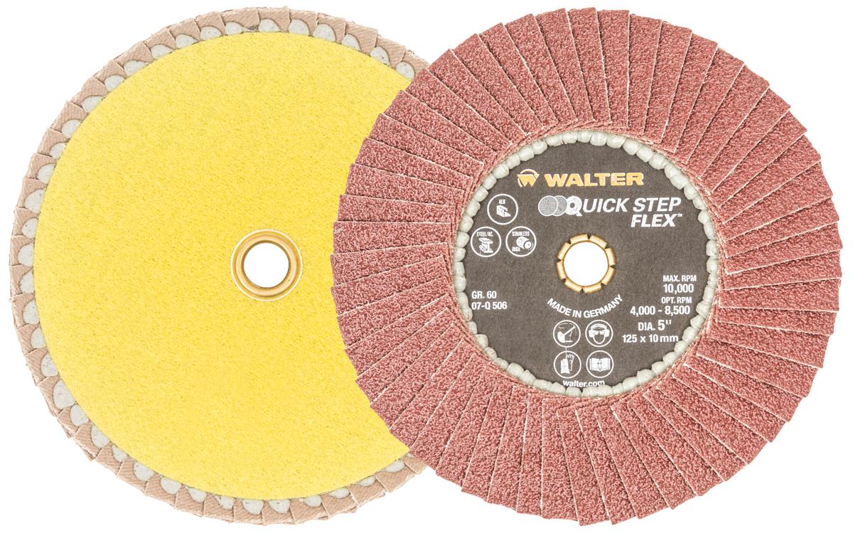 Disque à lamelles Walter 07-Q506, 5 po, grain 60 (moyen), zircone-alumine