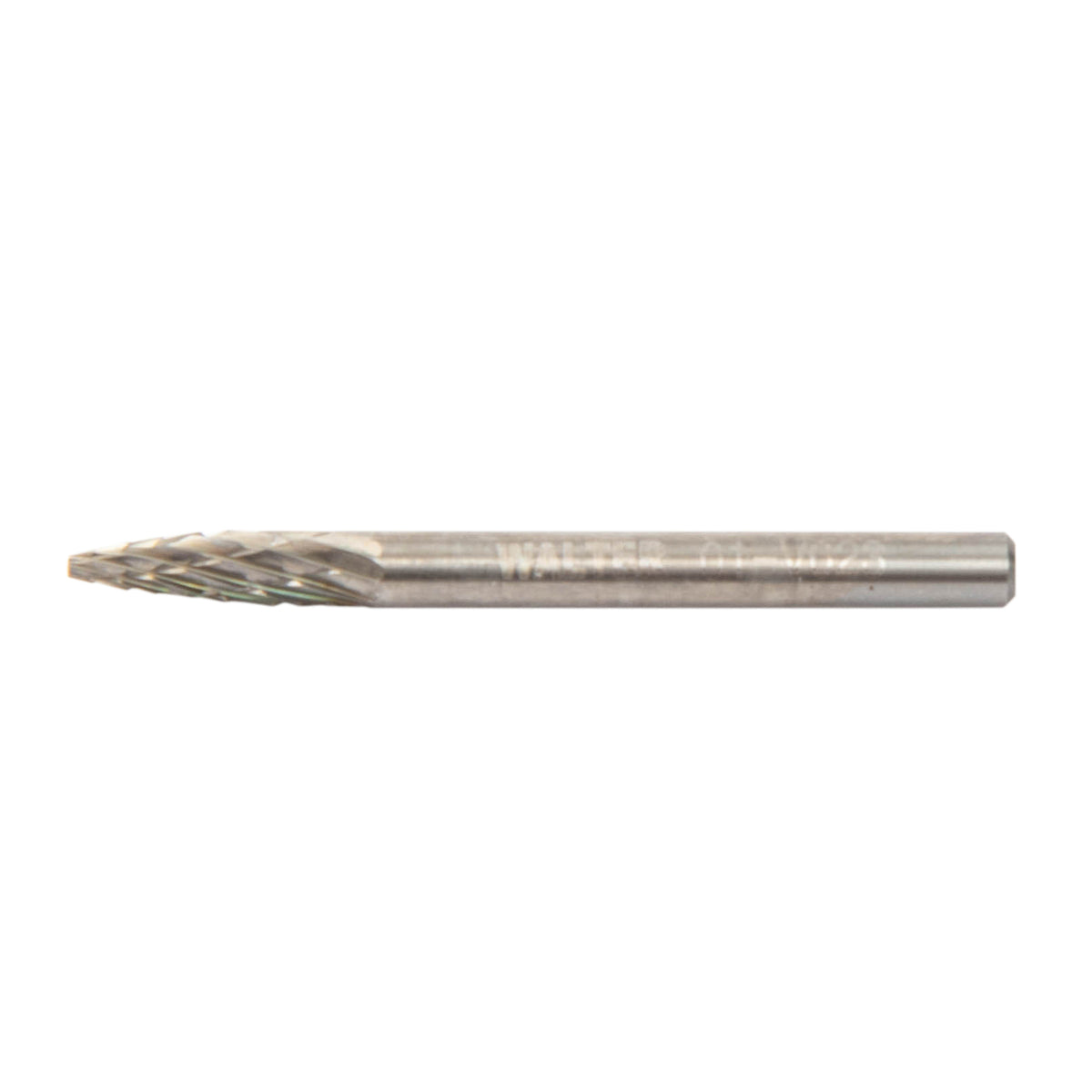 Fraise rotative en carbure Walter 01V023 SG-44, arbre pointu, taille double, queue 1/8 po