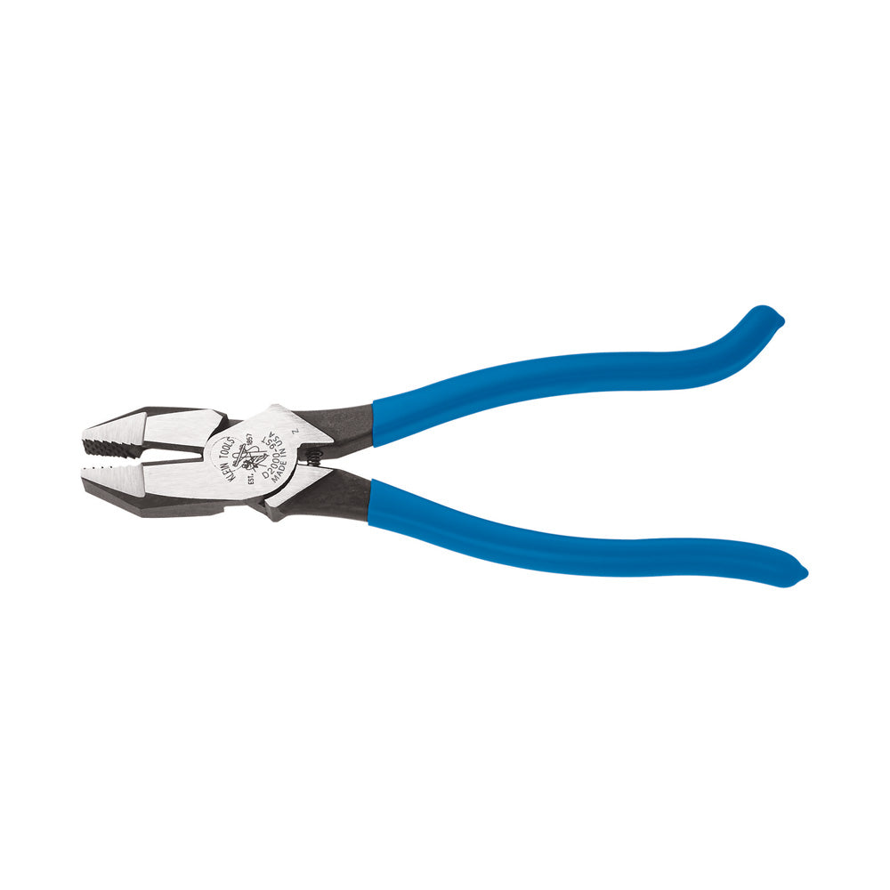 Pince d’ouvrier en fer (ironworker’s), 9 po, manches bleus à enrobage plastique, Klein Tools D2000-9ST