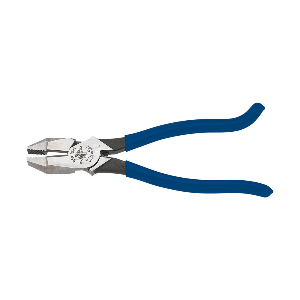 Pince d’ouvrier en fer (ironworker’s), 9,35 po, manches bleus à enrobage plastique, Klein Tools D213-9ST