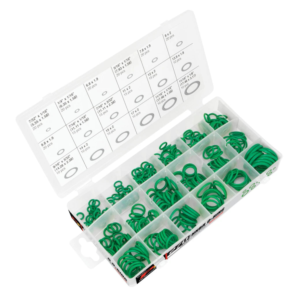 Assortiment de joints toriques Performance Tool W5201, 270 pièces, HNBR, en boîte à compartiments