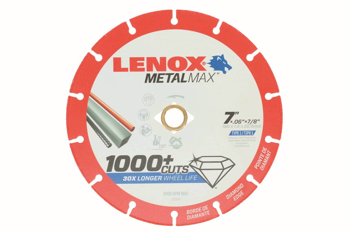 Disque de coupe diamant Lenox Metalmax 1972924, 7 po (178 mm), alésage 7/8 po
