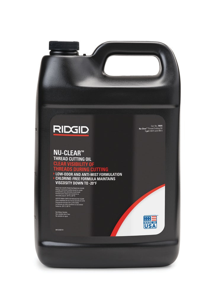 Huile de coupe pour filetage Ridgid Nu-Clear, huile minérale de couleur claire, bidon de 1 gallon US (3,8 L)