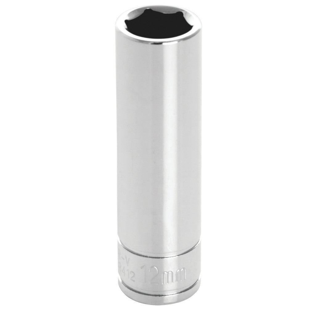 Douille longue Performance Tool W38412, 6 pans, 12 mm, carré 3/8 po