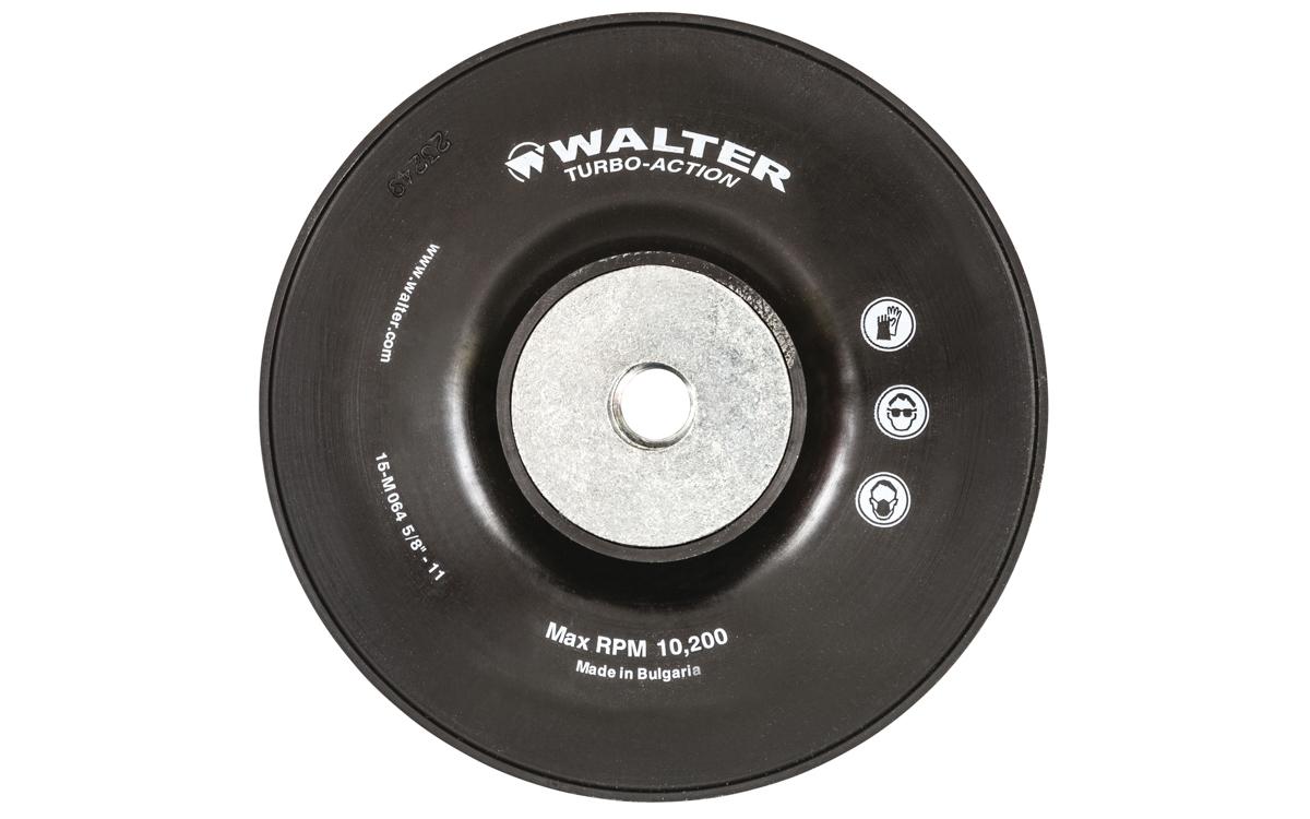 Tampon de support noir Walter 15-M064, 6 po, filetage 5/8-11, forme de soucoupe