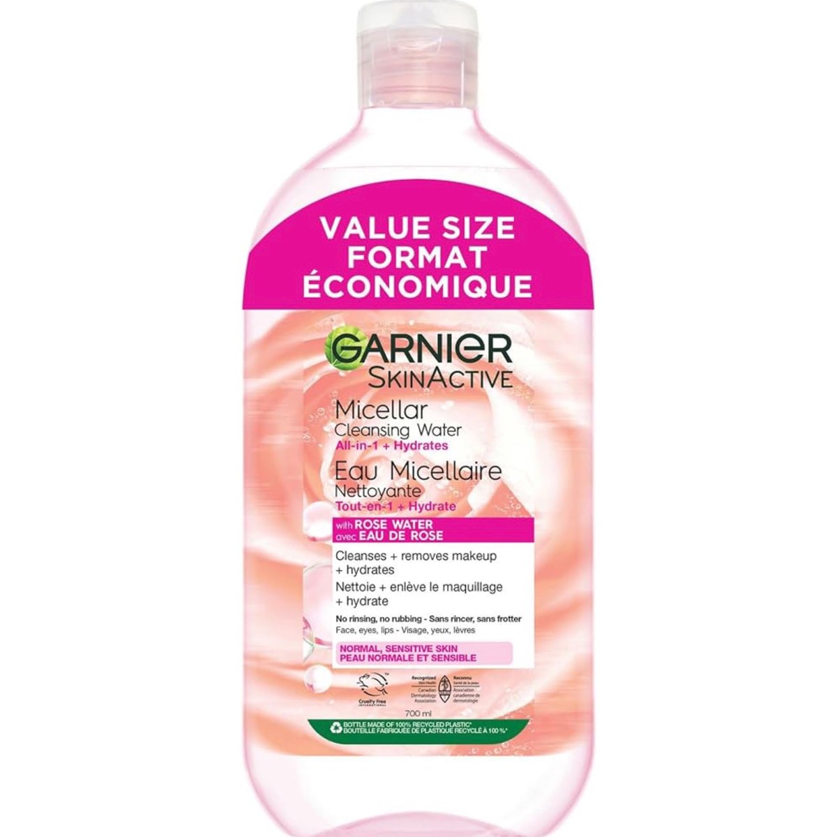 Eau micellaire Garnier à l'eau de rose 700 ml