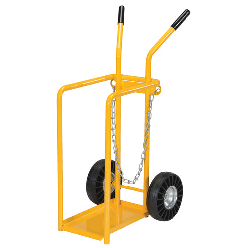Chariot à bouteilles de gaz Vestil CYHT-1, roues en caoutchouc moulé, 2 bouteilles de 9 po, capacité 150 lb