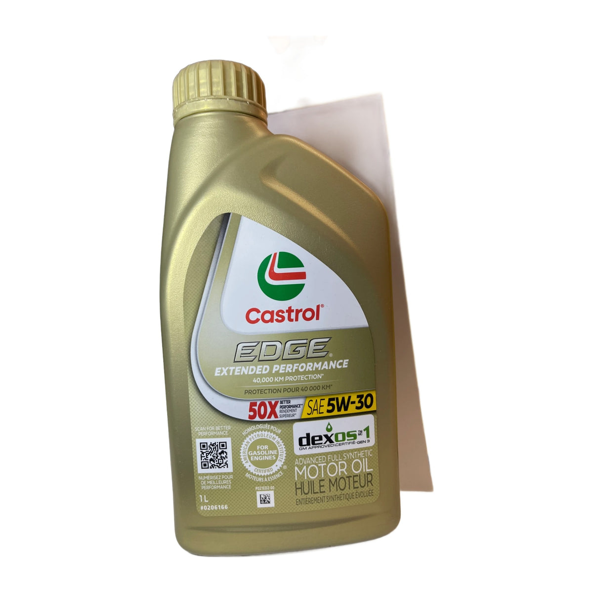 Bouteille d'huile Castrol EDGE Extended Performance 5W-30 1 L sur fond blanc