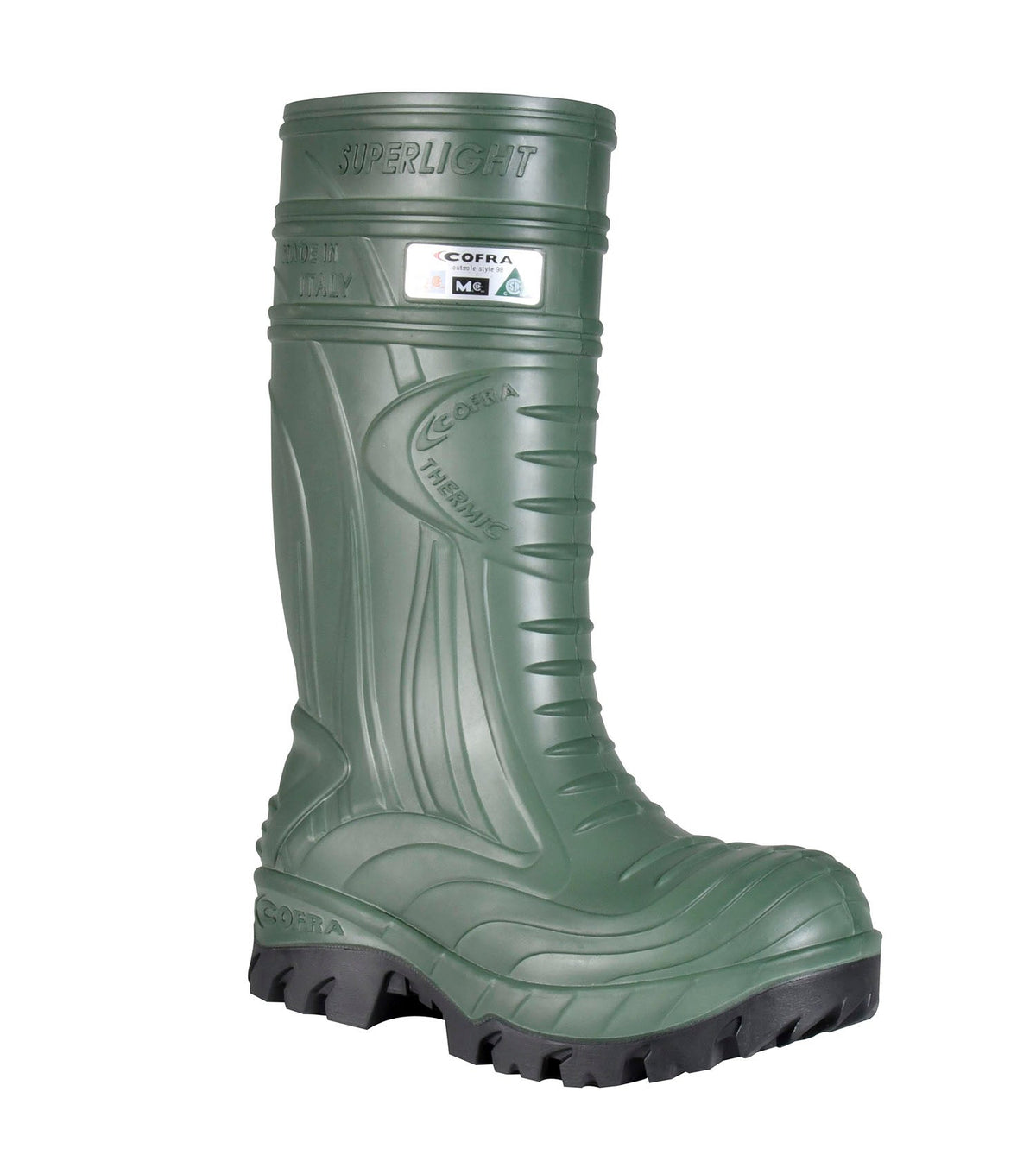 Botte de travail isolée en PU Cofra C00040-15, 15,5 po, embout non métallique, protection métatarsienne