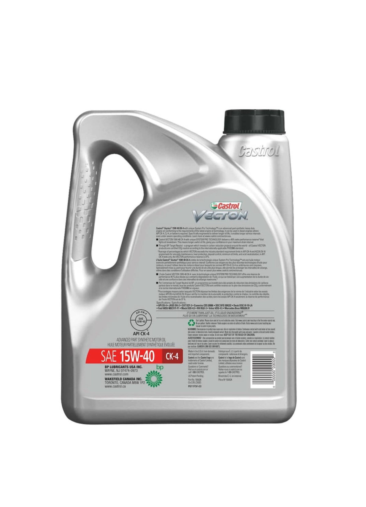 Huile moteur diesel Castrol Vecton CK-4 15W-40 – 3,78 L