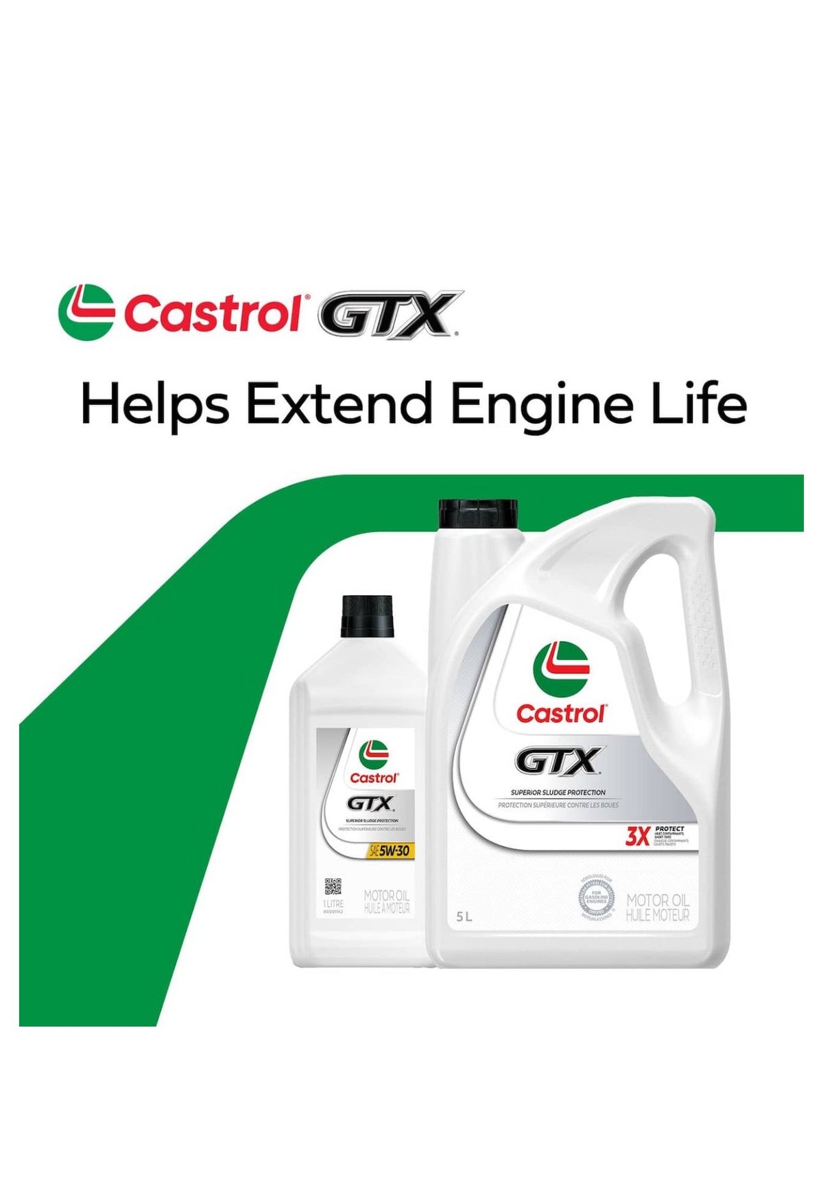 Huile moteur Castrol GTX ultraclean 5W-20, 5 L
