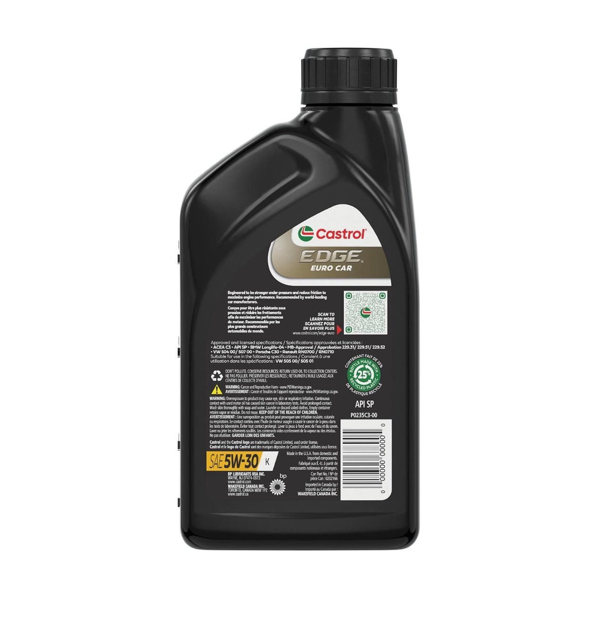 Huile moteur CASTROL Edge FTT SYNTHETIQUE 5W-30 1L