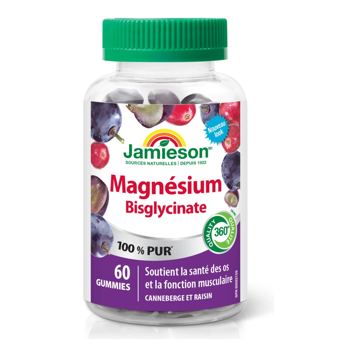 Magnésium bisglycinate en gommes Jamieson – 60 gommes