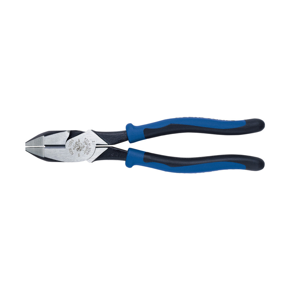 Pince de monteur (lineman’s), 9 po, manches bi-matière bleu clair/noir, Klein Tools J2000-9NE