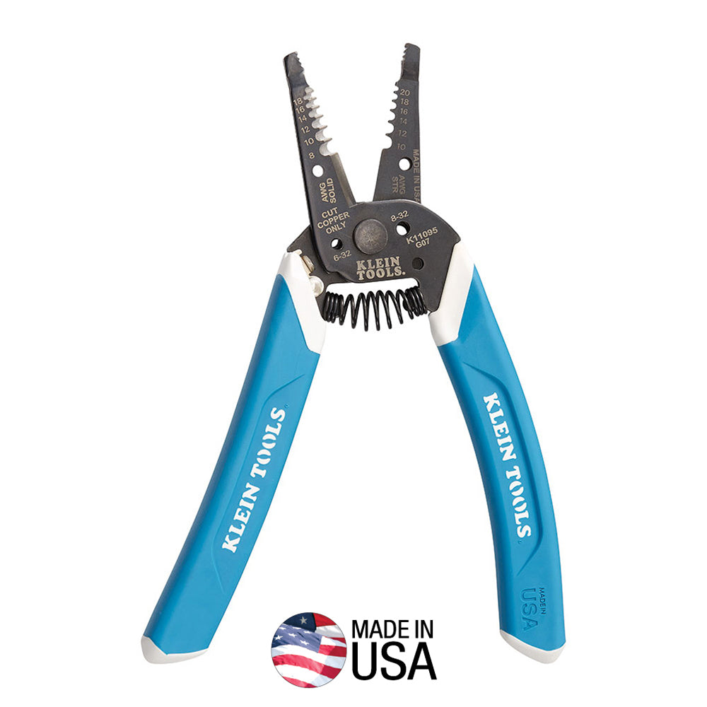 Pince à dénuder/couper Klein Tools K11095 Klein-Kurve, fil plein 8-18 AWG, toronné 10-20 AWG