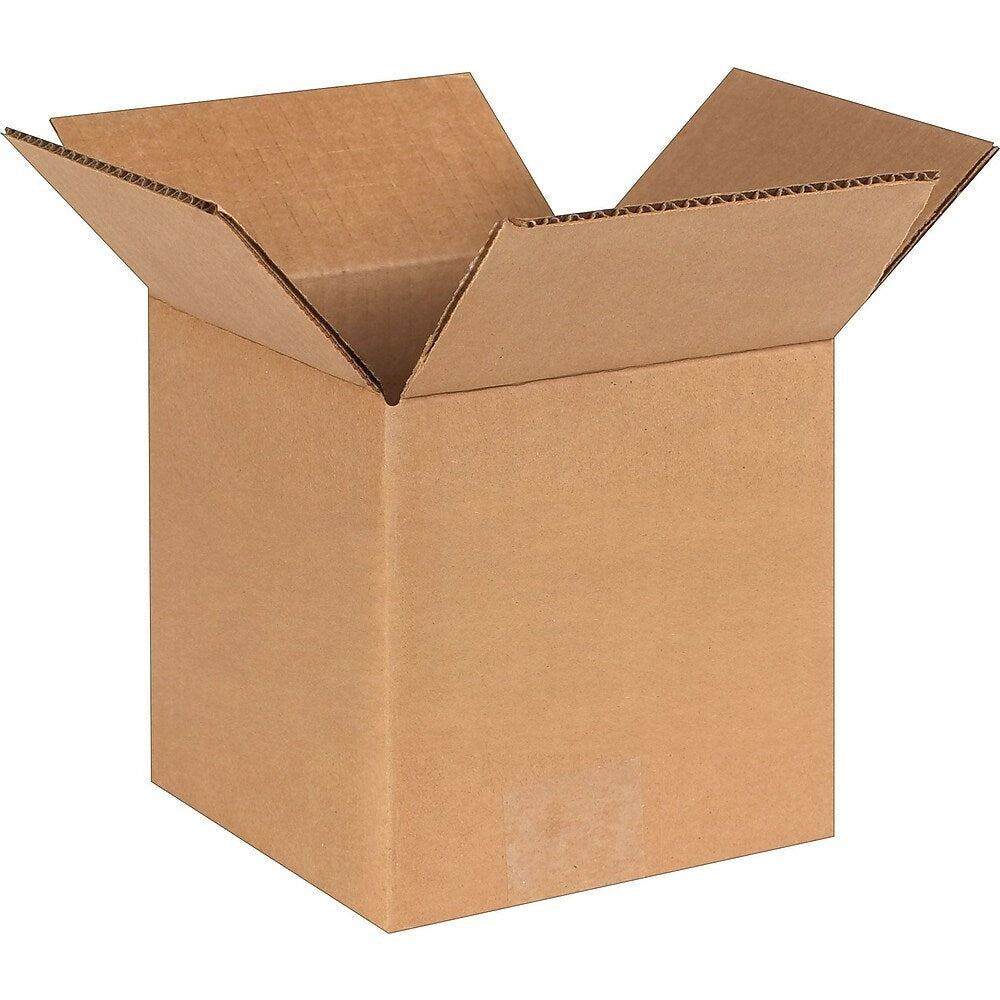 Carton d'expédition en carton ondulé kraft, 6 x 6 x 6 po, paquet de 25