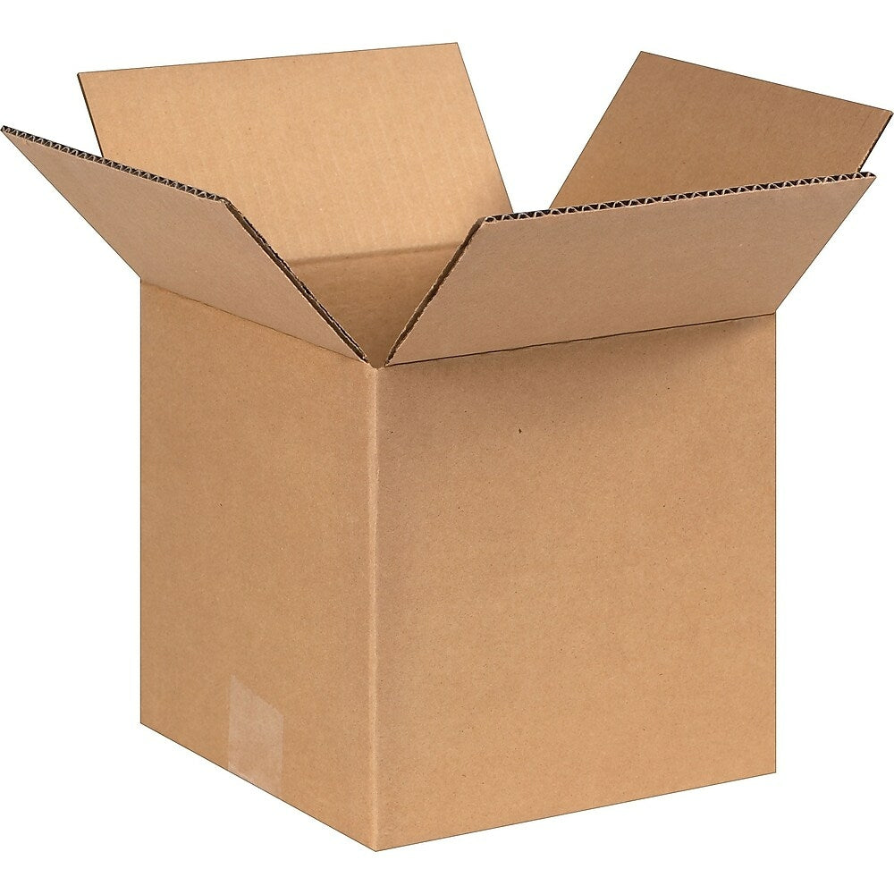 Carton d'expédition en carton ondulé kraft, 8 x 8 x 8 po, paquet de 25
