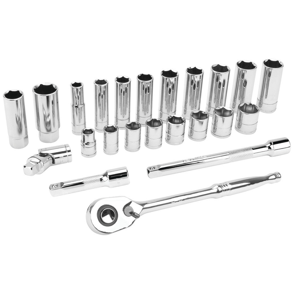 Jeu de douilles métriques Performance Tool W38914, 23 pièces, carré 3/8 po