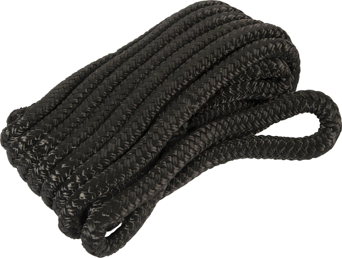 Amarre en nylon double tressé pré-épissée, 1/2 po x 20 pi, noire