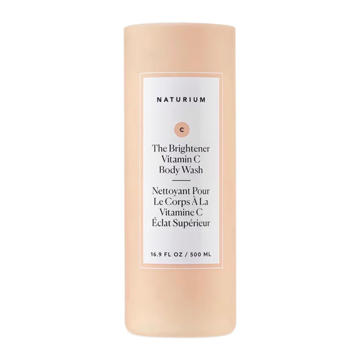 Flacon de gel douche Naturium à la vitamine C sur fond blanc
