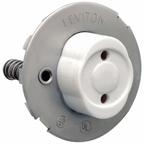 Douille Leviton 13518 pour lampe fluorescente à deux broches moyen (G13), 660 W, 600 V c.a., blanc, à encliqueter