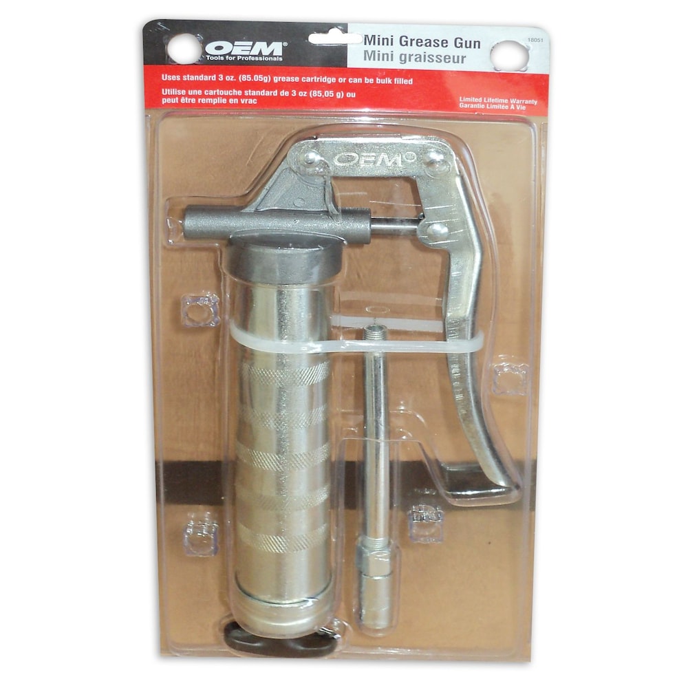 Mini pistolet à graisse OEM 18051, cartouche de 3 oz (85 g) ou remplissage en vrac, rallonge de 102 mm (4 po)