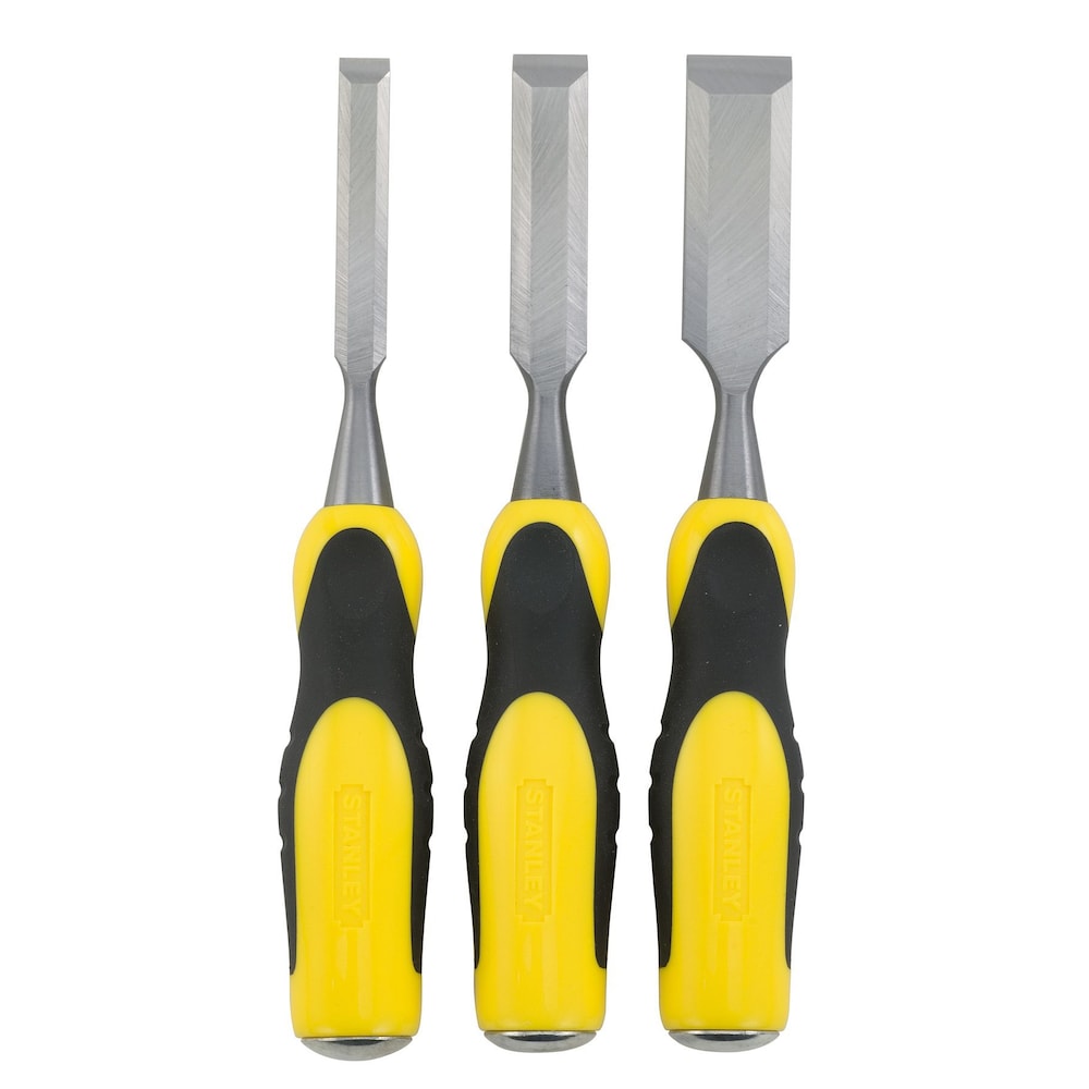 Jeu de 3 ciseaux à bois Stanley 16-300, 1/2 - 3/4 - 1 po, acier chrome-carbone, protège-lames