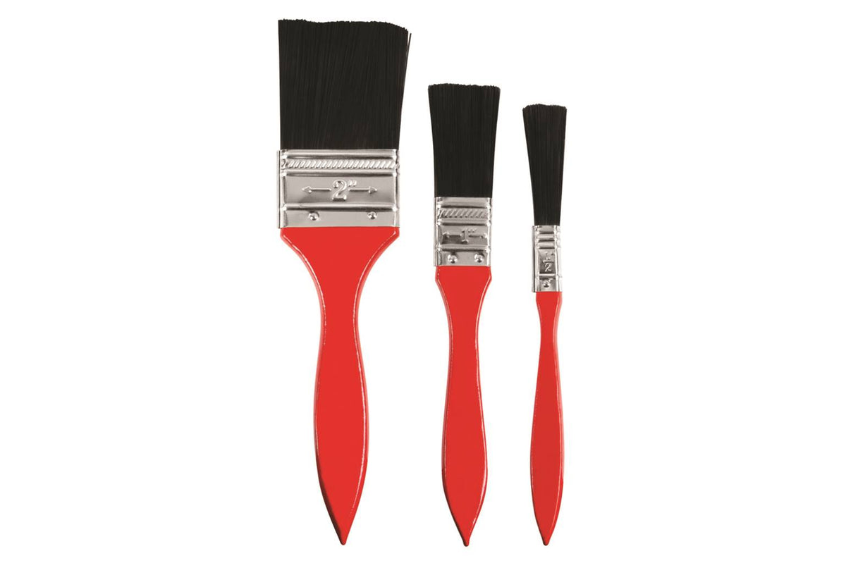 Ensemble de 3 pinceaux à manche en plastique, 13, 25 et 50 mm