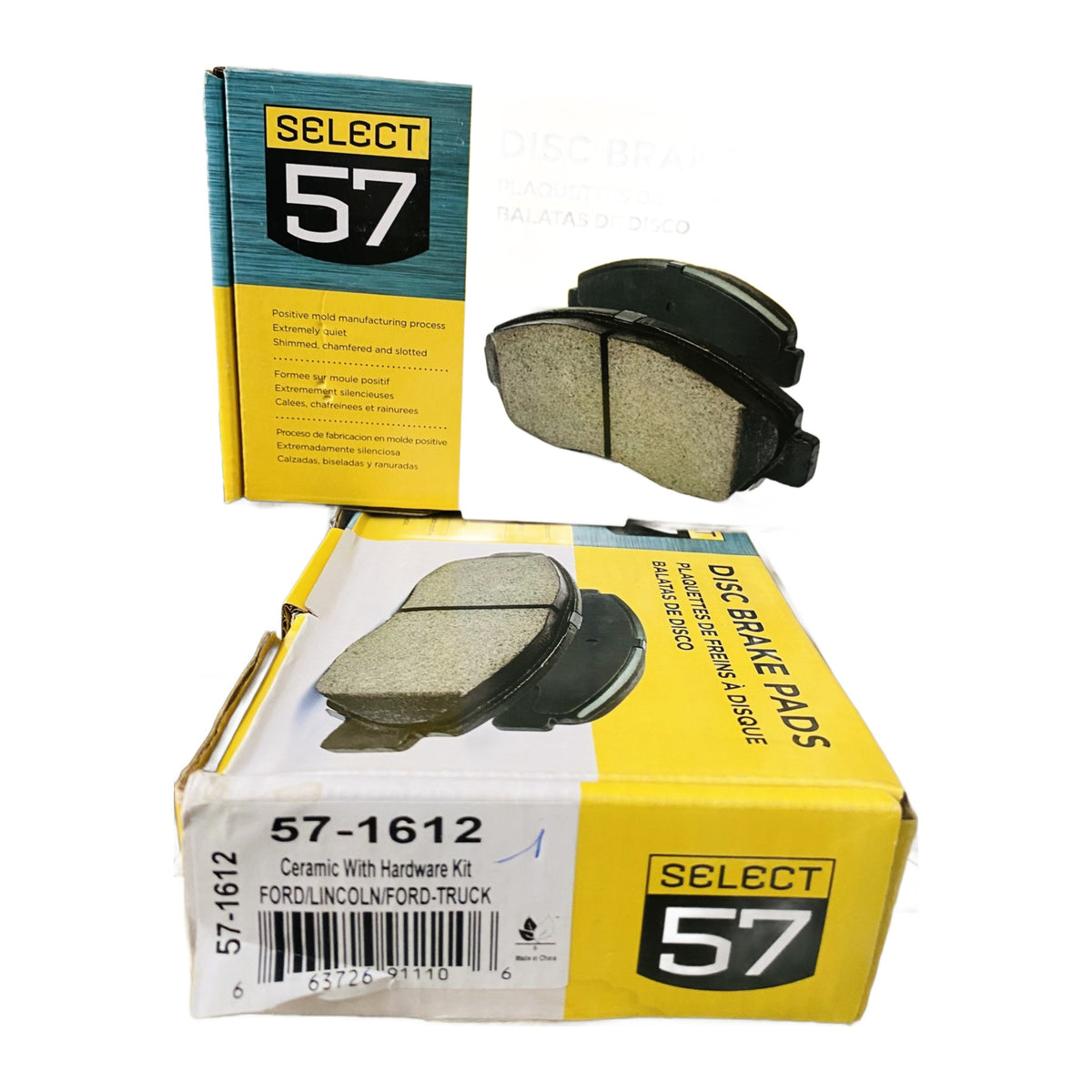 Boîte de plaquettes de frein Select 57 57-1612 pour Ford / Lincoln / camionnettes Ford sur fond blanc