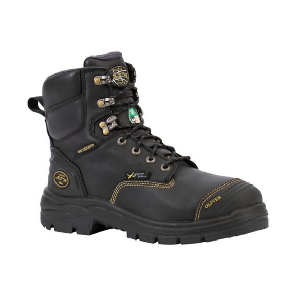 Bottes à lacets Oliver 55346S, 7 po, embout en acier, MT PR EH CSA, noir