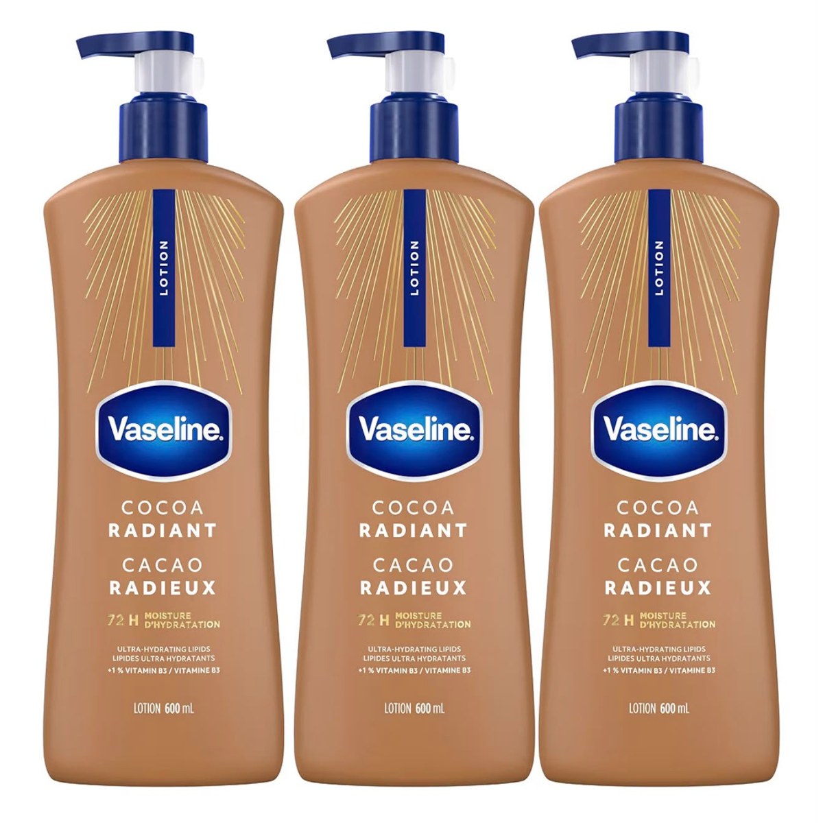 Lotion corps Vaseline Cacao Radieux 600 ml
