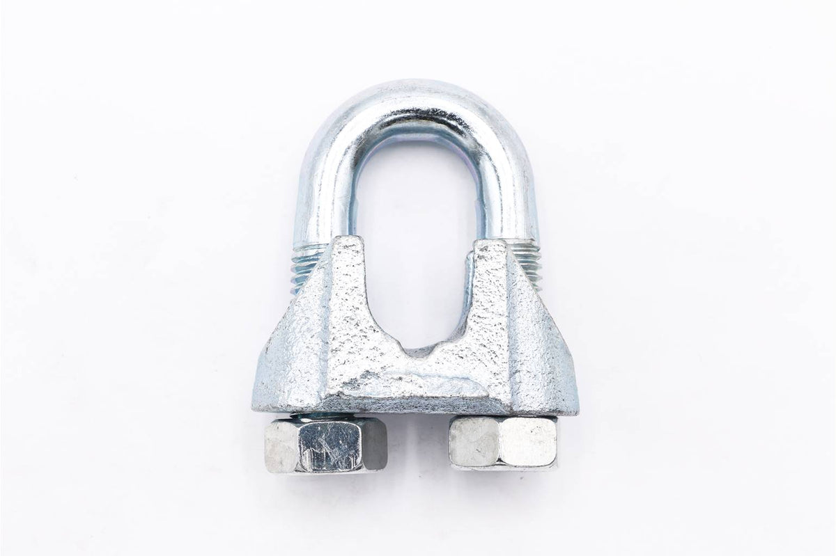 Serre-câble à étrier 5/8 po (15,9 mm), corps en fonte malléable galvanisée, étrier et écrous en acier zingué