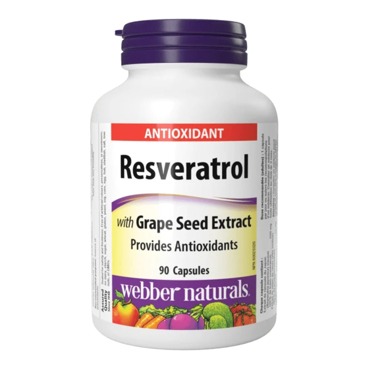 Resvératrol Webber Naturals 200/25 mg – 90 capsules