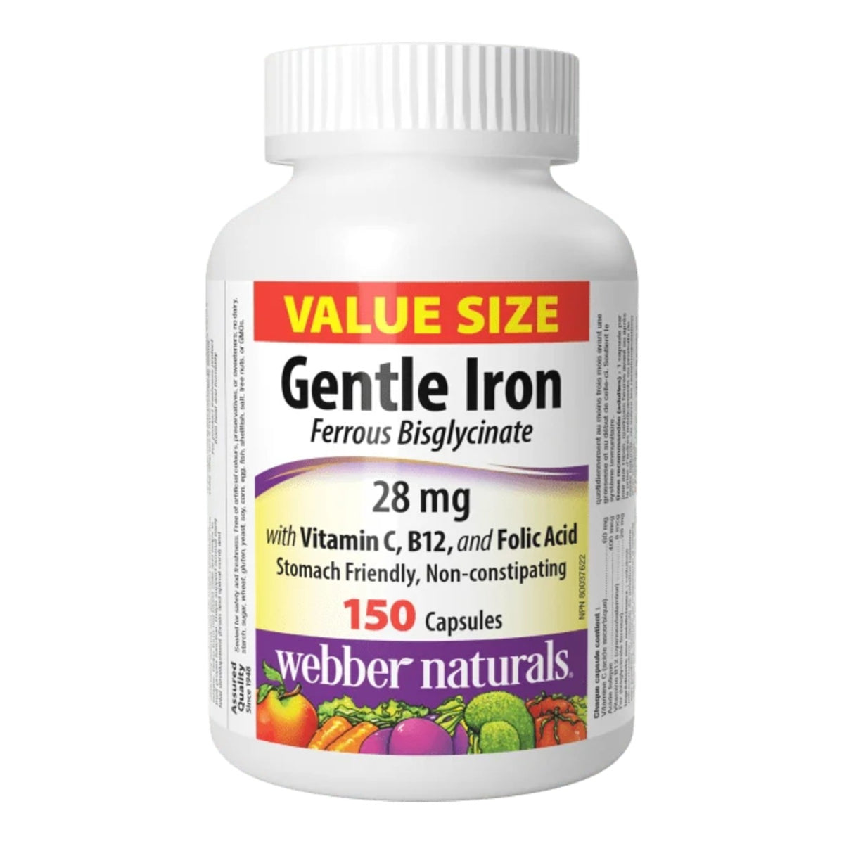 Fer doux 28 mg Webber Naturals