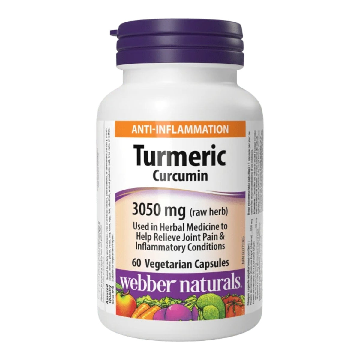 Curcuma 3050 mg Webber Naturals – 120 capsules végétariennes