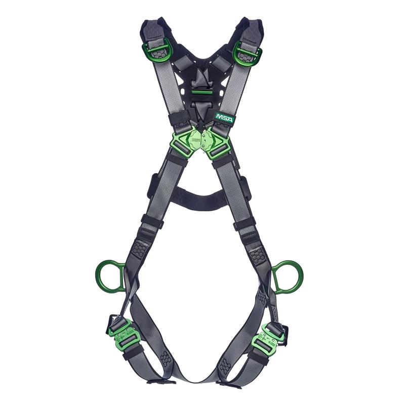 Harnais de sécurité intégral MSA 10195078, taille standard, anneaux en D dos, hanches et épaules, attaches rapides aux cuisses